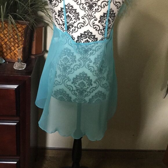 Sexy fluffy feather? nightie/ panty set 1X - Picture 5 of 12